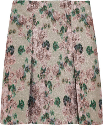 Erdem Calista metallic floral-jacquard mini skirt