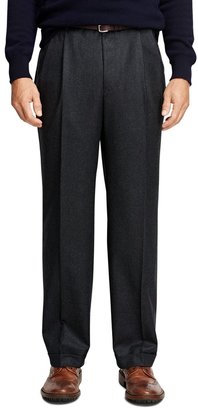 Brooks Brothers Madison Fit Pleat-Front Flannel Trousers