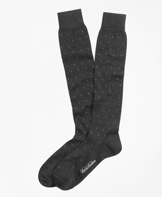 Brooks Brothers Merino Wool Big Dot Over-the-Calf Dress Socks