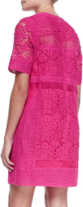 Rebecca Taylor Crochet/Organza/Netted Patchwork Dress