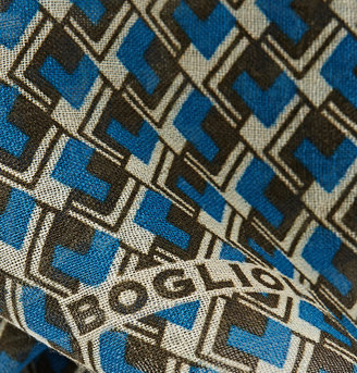 Boglioli Geometric-Patterned Wool Pocket Square