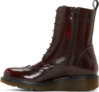 Studio Pollini Maroon Leather Wingtip Winchester Boots