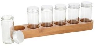 Debenhams Set of six spice jars with bamboo stand