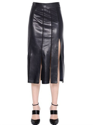 Nina Ricci Paneled Nappa Leather Skirt
