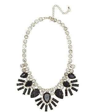 Johnny Loves Rosie J Loves R Black And Silver Diamante Necklace Black - Accessories