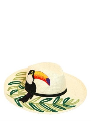 Etro Embroidered Woven Palma Straw Hat