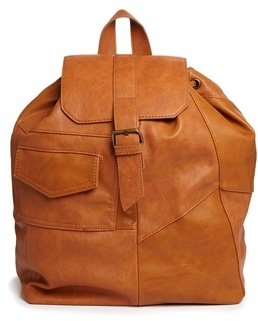 Pull&Bear Patchwork Backpack in Tan