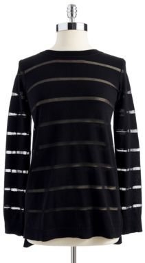 Vince Camuto Striped Crew Neck Sweater