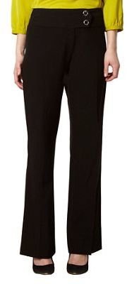 The Collection Petite Petite black smart button tab trousers