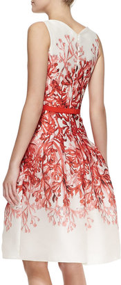 Carolina Herrera Full-Skirt Printed A-Line Dress