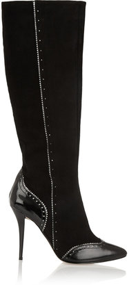 Lucy Choi London Alexandra suede and leather knee boots