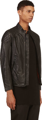 Diesel Black Leather Quilted Laleta Jacket