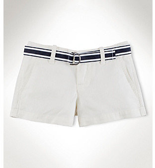 Ralph Lauren Childrenswear Girls' 2T-6X White Deckwash Chino Shorts