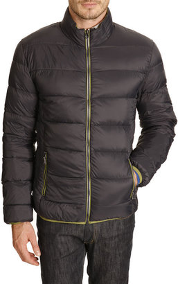 VICOMTE A - Navy blue lightweight down jacket with olive green lining