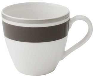 Villeroy & Boch Anmut My Colour  Rocky Grey Cup-WHITE WITH GREY AND PLATINUM BORDER-One Size