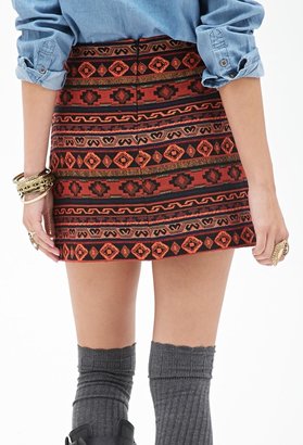 Forever 21 Geo Stripe Mini Skirt