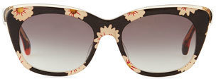 Toms Floral Plastic Cat-Eye Sunglasses, Navy