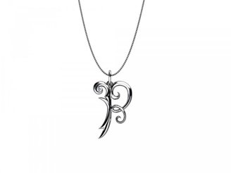 House of Fraser Azendi Sterling Silver and Diamond P Pendant