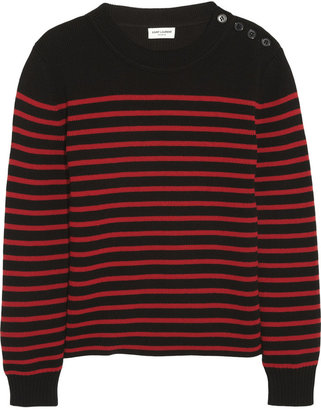 Saint Laurent Striped cotton and wool-blend sweater