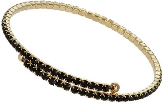 Miss Selfridge Black rhinestone cup chain bracelet