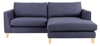 Ben de Lisi Home Indigo blue 'Jakob' chaise corner sofa with light wood feet