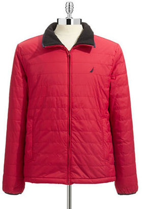 Nautica Zip Front Nylon Jacket RED-Small
