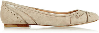 Sigerson Morrison Alesia suede and mesh ballet flats