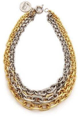 Giles & Brother Two Tone Crystal Encrusted Link Necklace