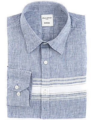 Murano Linen Placed Striped Sportshirt
