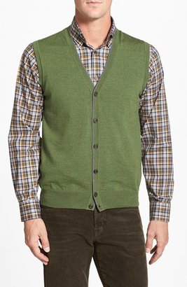 Robert Talbott Merino Wool Button Front Sweater Vest