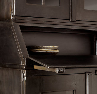 Restoration Hardware 19th C. Swedish Brasserie Double-Door Glass Cabinet