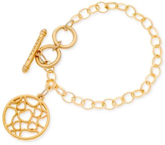 T Tahari 14k Gold-Plated Heart Charm Link Bracelet
