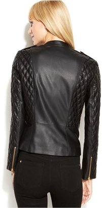 INC International Concepts Quilted Faux-Leather Motorcycle Jacket