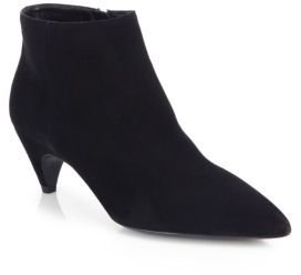 Prada Suede Point-Toe Ankle Boots