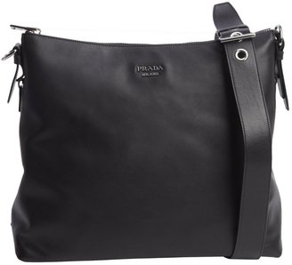 Prada Black Pebbled Leather Hobo Bag