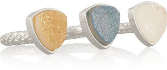 Dara Ettinger Mimi silver-plated druzy two-finger ring