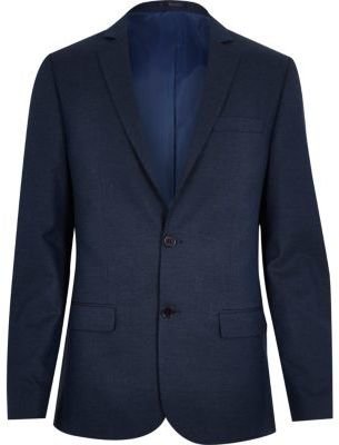 River Island Blue slim suit jacket