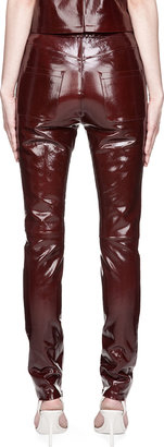 Thierry Mugler Mahogany Red Patent Leather Leggings