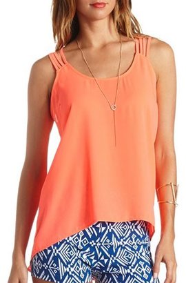 Charlotte Russe Super Strappy Braided High-Low Tank Top