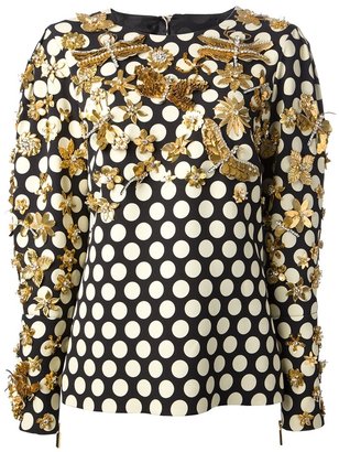 Ungaro embellished polka-dot blouse