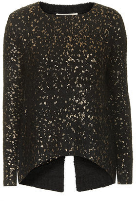 Topshop Womens **Gold Flake Knitted Jumper by Jovonna - Black