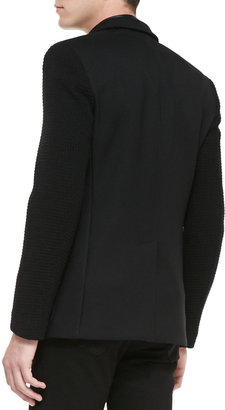 Versace Two-Button Jacket with Knit Sleeves