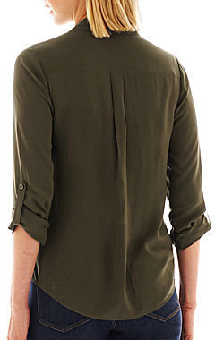 JCPenney a.n.a Long-Sleeve 2-Pocket Easy Shirt - Tall