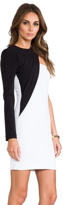 Yigal Azrouel Cut25 by One Shoulder Colorblocked Dress