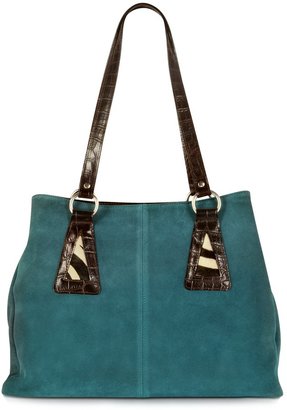 Maschera Suede and Animal Print Pony-Hair Tote