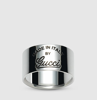 Gucci Wide Ring With Vintage Trademark Engraving