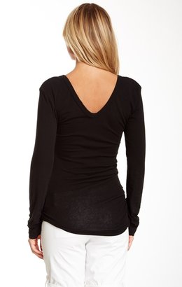 James Perse Pleated V-Neck Top