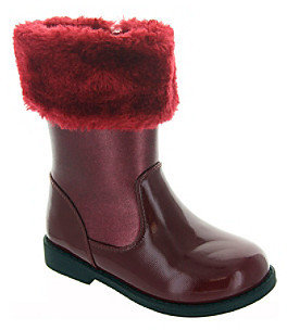 Laura Ashley Girls' "Arlene" Dress Boots with Fur Cuff