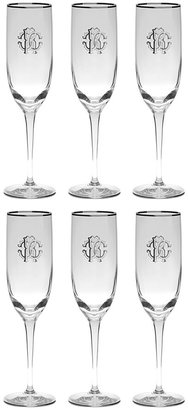 Roberto Cavalli Monogram Champagne Goblets - Set of 6 - Platinum