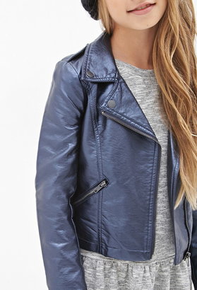 Forever 21 GIRLS Faux Leather Moto Jacket (Kids)